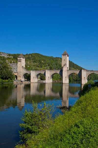 The Valentre bridge in Cahors town — Stock Photo, Image