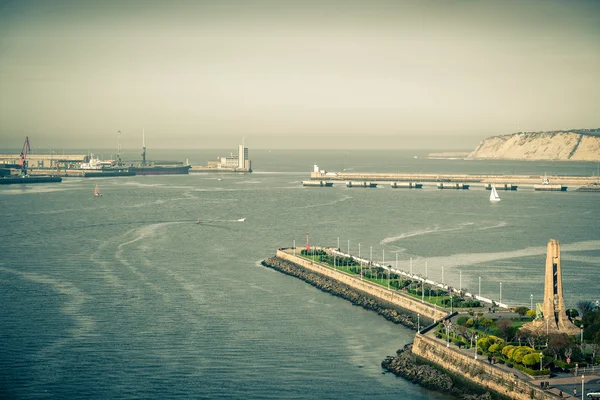 Baía de El Abra e cais de Getxo — Fotografia de Stock