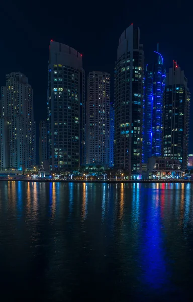 Wgląd nocy dubai Marina — Zdjęcie stockowe