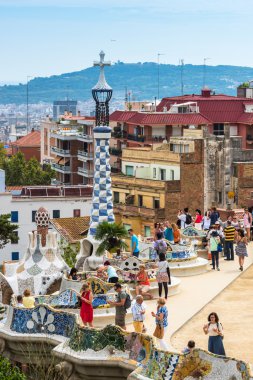 Park Guell 'de turistler