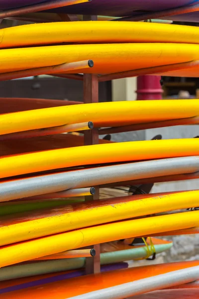 Surf boards in a stack — Stock Photo, Image