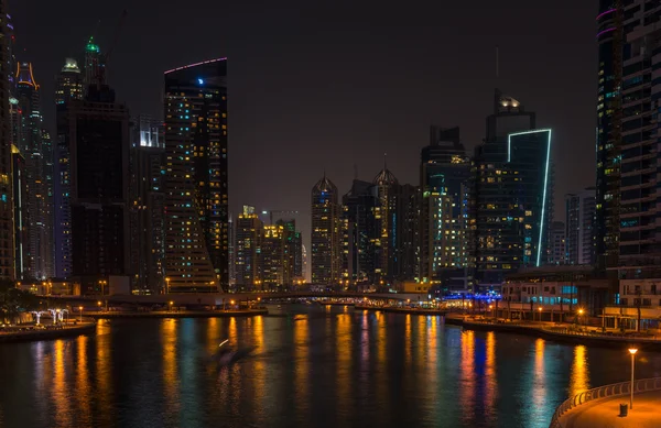 Wgląd nocy dubai Marina — Zdjęcie stockowe