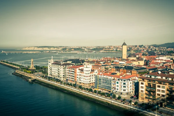 El Abra bay and Getxo pier — Stock Photo, Image