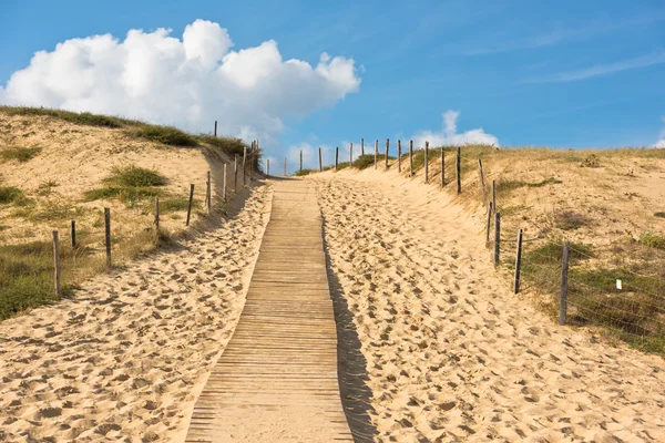 Sentiero in legno attraverso le dune — Foto Stock