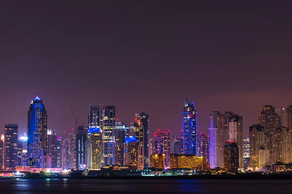 Nocna panorama Dubaju — Zdjęcie stockowe