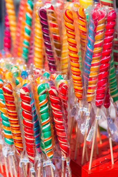 Colorful handmade swirl lollipops — Stock Photo, Image