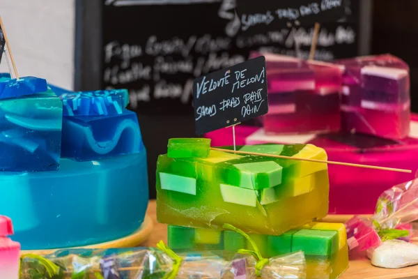 Handmade soap in a beauty shop — Stock Photo, Image