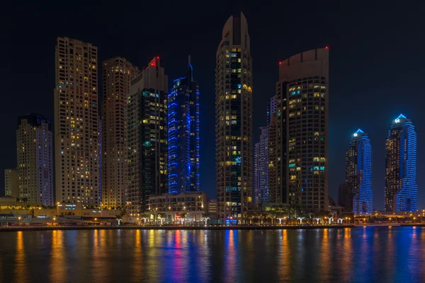 Night view of Dubai Marina — Stock Photo, Image