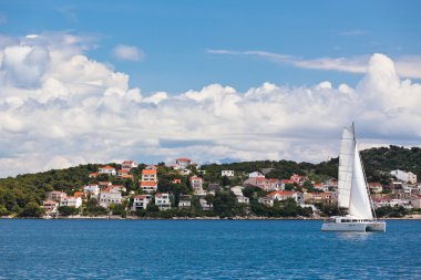 Ciovo Adası, trogir alan, deniz manzarası Hırvatistan