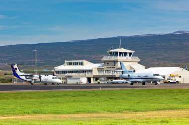 Küçük yerel Havaalanı Egilsstadir, Kuzey İzlanda