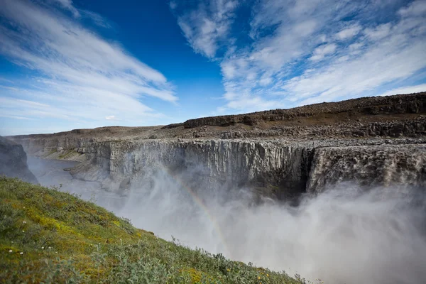 Dettifoss Waterfall in Iceland under a blue sky — Stock Photo, Image