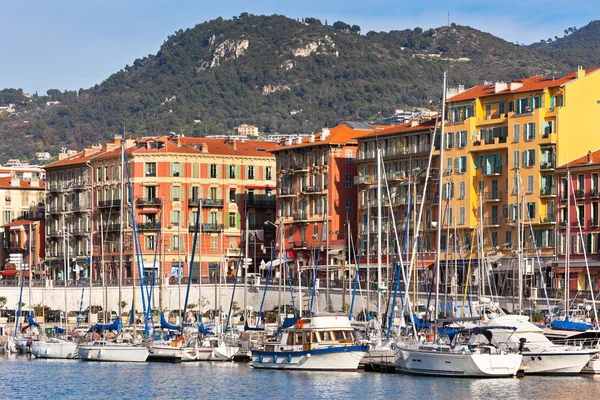 View on Port of Nice and Luxury Yachts, France — Stock Photo, Image