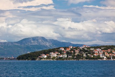 Ciovo Adası, trogir alan, deniz manzarası Hırvatistan.