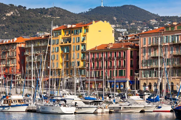 View on Port of Nice and Luxury Yachts, France — Stock Photo, Image