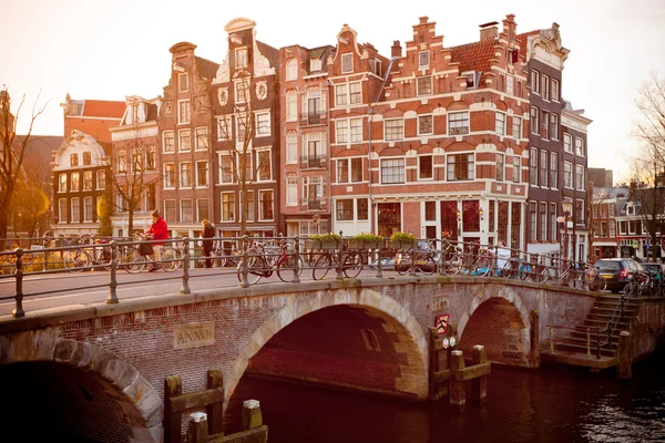 Amsterdam Canal Street View — Stockfoto