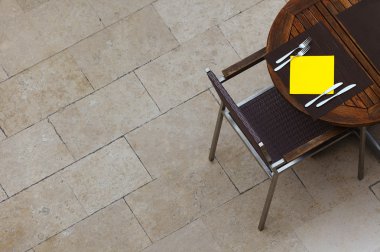 Açık yaz Cafe masa sandalye ile