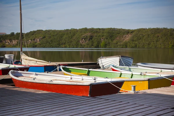 Farbholzboote — Stockfoto