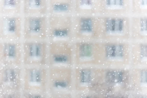 Snöfall i en storstad — Stockfoto