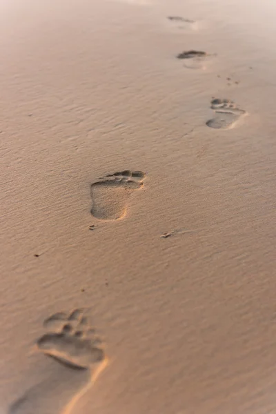 Human footprint on beach sand — Stock Photo, Image