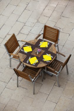 Açık yaz Cafe masa sandalye ile