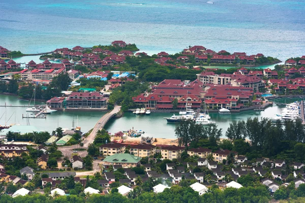 Luchtfoto van Eden Island Mahe, Seychellen — Stockfoto