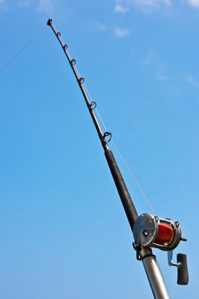 Canna da pesca e mulinello — Foto Stock