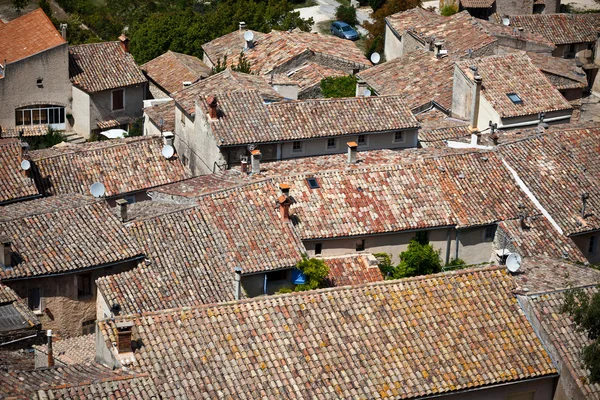 Kleine stad bekijken van boven — Stockfoto