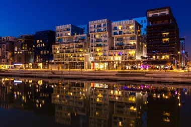 Lyon, Fransa gece buluştuğu bölgede