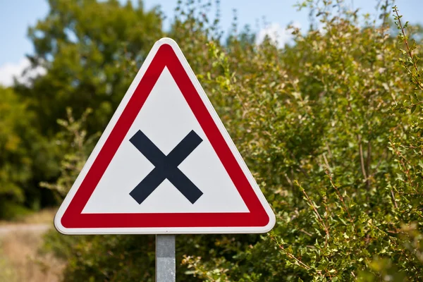 Crossroads road sign — Stock Photo, Image