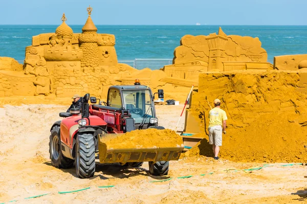 Preparação de festival de escultura de areia — Fotografia de Stock