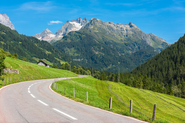 Road Turn in Mountains