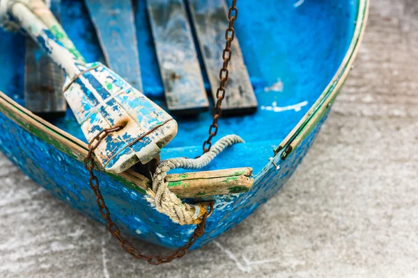 Stary niebieski rybackich łodzi detal — Zdjęcie stockowe