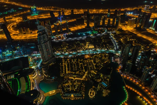 Dubai centro da noite — Fotografia de Stock