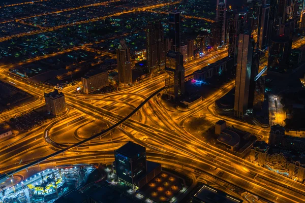 Dubai centrum nacht — Stockfoto