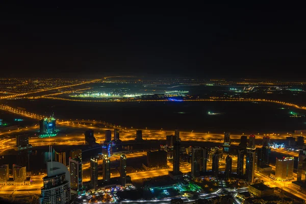 Dubai centrum nacht — Stockfoto