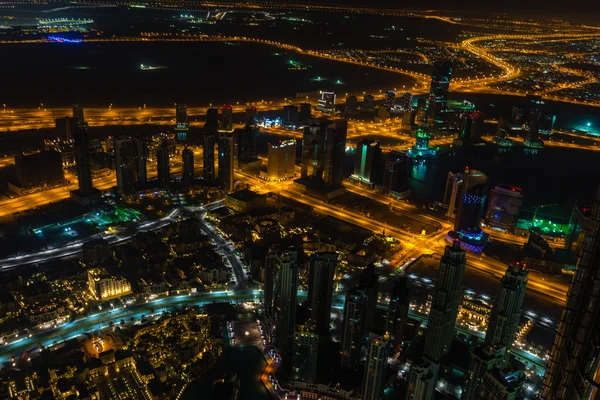 Dubai centrum nacht — Stockfoto