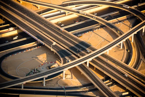 Top view of highways interchange — Stock Photo, Image