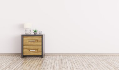 İç bir oda ile kabine 3d render