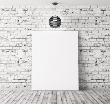 Poster ve lamba 3d render ile iç arka plan