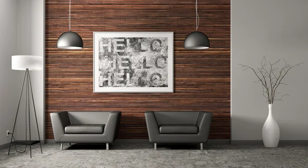 Living room interiör 3d-rendering — Stockfoto