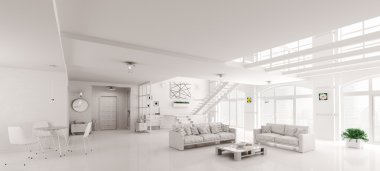 Beyaz lof iç 3d render