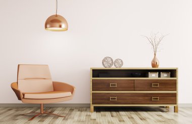 Modern iç ahşap şifoniyer ve RECLINER oturma odası 