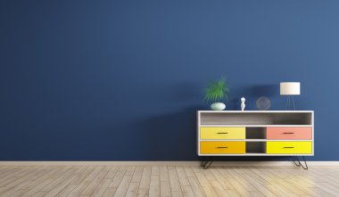 İç ahşap dolap 3d render ile