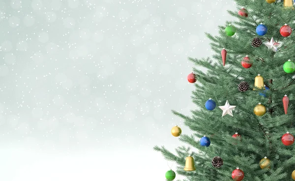 Fondo con árbol de Navidad 3d renderizado — Foto de Stock