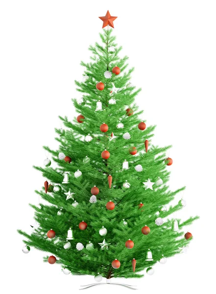 Árbol de abeto de Navidad aislado 3d render — Foto de Stock