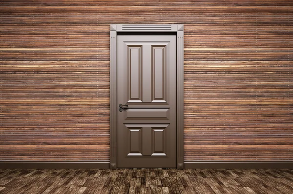 Интерьер комнаты с классическим 3D рендерингом дверей — стоковое фото