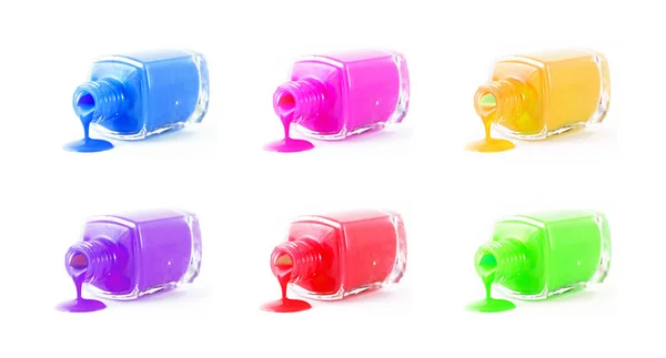 Set of  spilled nail polish — Stock Photo, Image