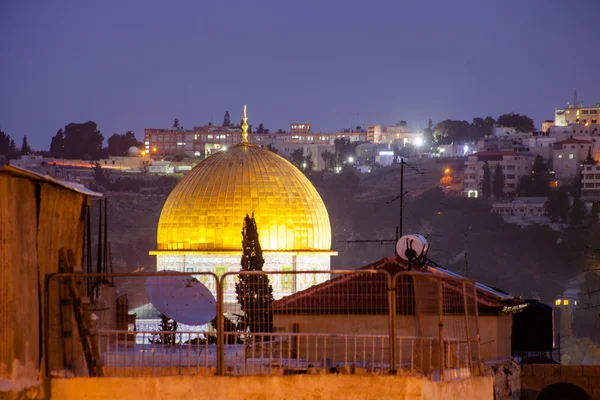 Cupola della Roccia e Muro Occidentale a Gerusalemme, Israele — Foto Stock