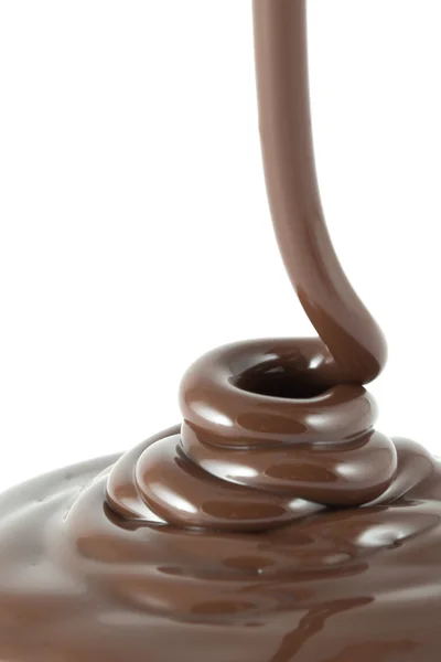 Chocolate falling from above — Stock Photo, Image