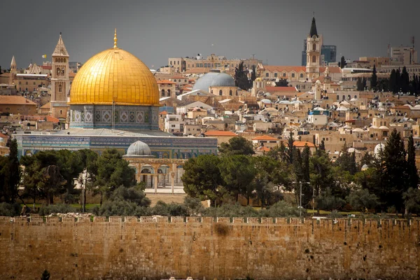 Vista sui monumenti della Città Vecchia di Gerusalemme , — Foto Stock